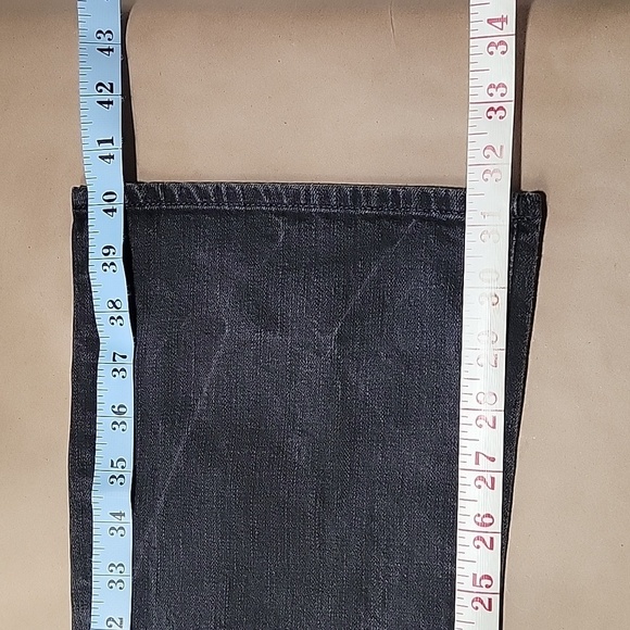 7 For All Mankind, Size 27 Washed Black Flared Jeans w/Sparkle Lightning Bolts - Picture 7 of 15